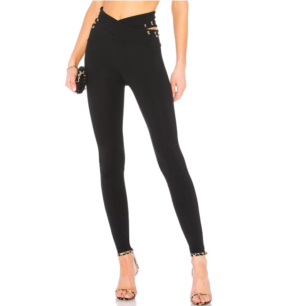 h:ours Corey Legging with Gold detail in  Black